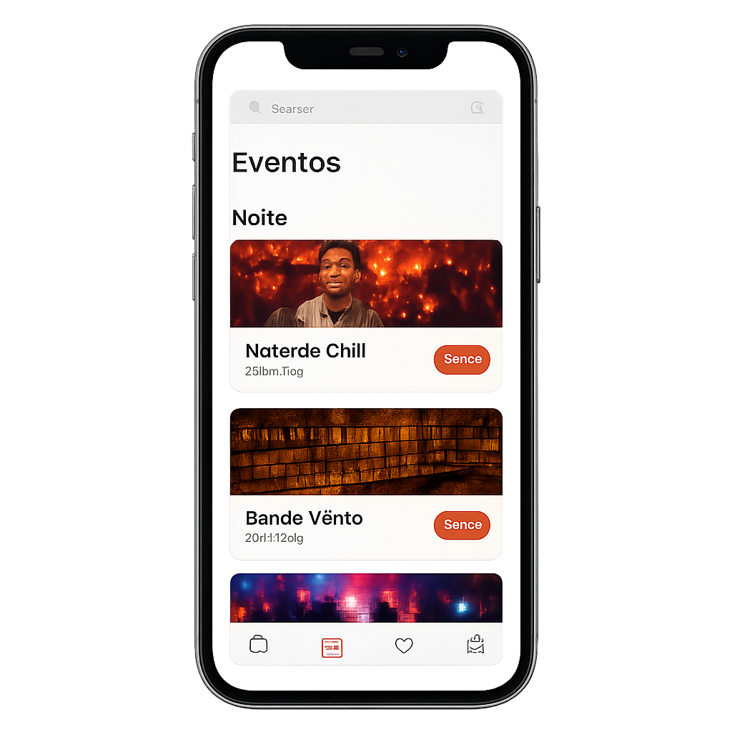 Lista de eventos no app Salute